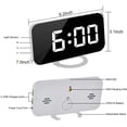 thumbnail image 4 of Digital Alarm Clock,7" Mirror Electronic Clocks,with 2 USB Charging Ports,Snooze Mode,Auto Adjust Brightness,Modern, 4 of 5