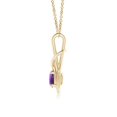 thumbnail image 2 of Angara Collier en Améthyste Naturelle - Pendentif Solitaire en Améthyste Ronde Nœud Infini en Or Jaune 14 K pour Femmes, 2 of 8
