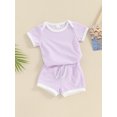 thumbnail image 2 of Bagilaanoe 2pcs Newborn Baby Boy Girl Shorts Set Short Sleeve T Shirt Tops + Shorts 3M 6M 12M 18M Infant Casual Summer Clothes, 2 of 8