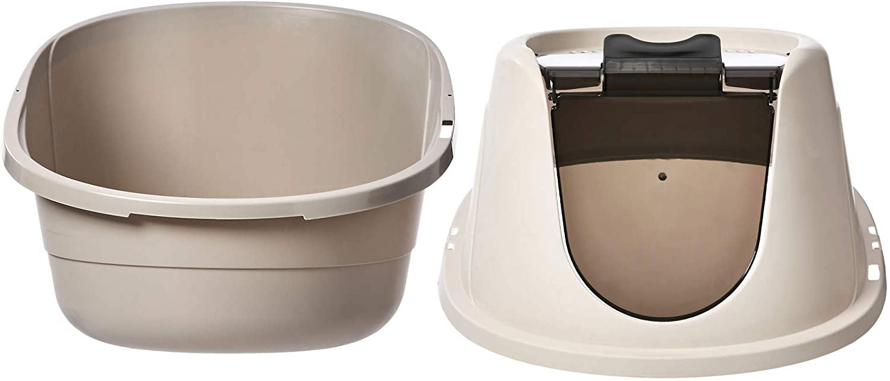 No-Mess Hooded Enclosed Cat Litter Box with Odor Control and Swinging Door, Large