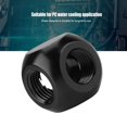 thumbnail image 1 of Spherical Brass G1/4 Thread Tube Connector, Black Tube Fitting Adapter, For PC Water Cooling, 1 of 8