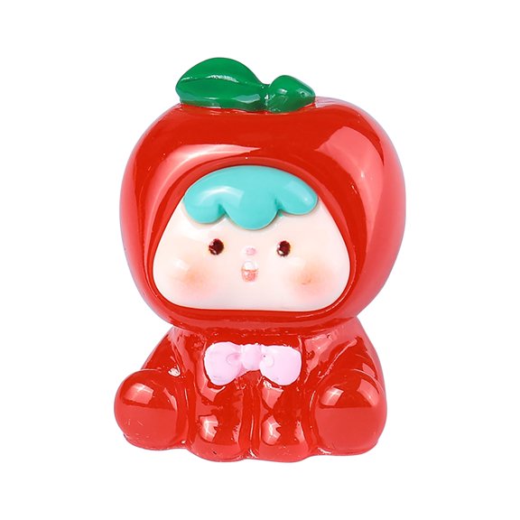 Blukids Glow in Dark Luminous Miniature Garden Accessories, Mini Resin Fruit Figure Girls Luminous Micro Landscape Ornament for DIY Kit Christmas Birthday Gifts Outdoor Indoor Decoration(Red)