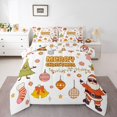 thumbnail image 1 of Merry Christmas Bedding Set For Kids Xmas Tree Santa Claus Comforter Set King Size Snowman Lantern Decor Quilt Snowflake Christmas Stocking Decor Bedding Comforter Sets With 2 Pillow Cases, 1 of 6
