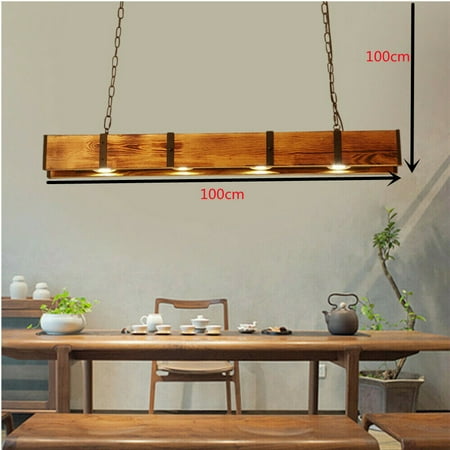 

4 Lights Rustic Wood Chandelier Ceiling Lamp Pendant Lamp Hanging Light NEW