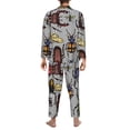 thumbnail image 5 of Kll Bright Insects Sleepwear Mens Flannel Pajamas,Long Cotton Pj Set, 5 of 9