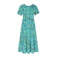 thumbnail image 5 of gljltg Women's Casual Flower Print Tiered Maxi Dress with Pockets, Polyester Spandex Lightweight Breathable Summer Winter, Beach Travel Work Party Outfit, Easy Care Washable, 5 of 6