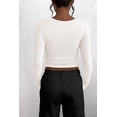 thumbnail image 4 of PRETTYGARDEN Women's 2026 Spring Fall Long Sleeve Henley T Shirts Button Ribbed Knit Slim Fit Casual Basic Tops Blouse, 4 of 10