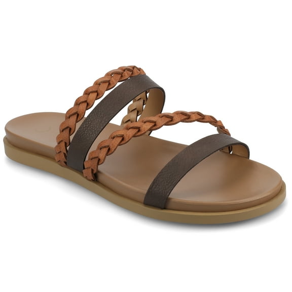 Journee Womens Colette Slide Flat Sandals, Widths Available