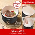 thumbnail image 6 of Brentwood 2.6-Qt. Electric Hot Pot Cooker with Steamer, 700W, Ceramic Nonstick, Black, 6 of 7