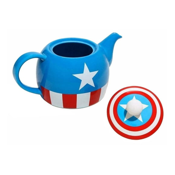 Tetera Marvel Funko I Am Captain America (cerámica, 14 cm), color azul