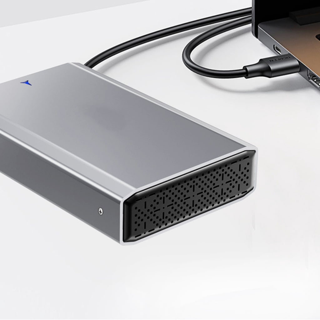 tegongse Aluminium Hard Drive Enclosure with Cooling Fan 5Gbps for 2.5/3.5 SATAs HDD SSD Type C 3.1 ToolsFree Hot Swappable