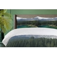 thumbnail image 4 of Ambesonne Forest Duvet Cover Sets, Aerial View Pines Lake, 2-Queen, Dark Green Jade Green, 4 of 7