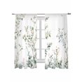 thumbnail image 2 of Sheer Curtains 63 Inches Long, Sage Green Trees Light Filtering Window Curtains for Living Room/Bedroom, Green Eucalyptus Leaves Rod Pocket Voile Sheer Curtain Drapes, 52"W x 63"L, 2 Panels, 2 of 8