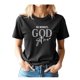 thumbnail image 1 of Camiseta de mujer "God Got Me", cómoda, de cuello redondo, informal, de mezcla de algodón, de manga corta, suave y transpirable, ideal para verano y primavera, estilo urbano, camisetas de ocio., 1 of 8