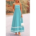 thumbnail image 3 of PRETTYGARDEN Women Summer Flowy Maxi Dress Casual Sleeveless Spaghetti Strap Ruffle Beach Long Dresses, 3 of 9