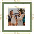thumbnail image 3 of Vittanly 12x12 Picture Frame, Display Pictures 8x8 with Mat or 12x12 without Mat, Premium Material with Shatter Resistant Plexiglass, Square Frame for Wall Mounting, Home Decor, Rustic Green, 1 Pack, 3 of 6