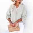 thumbnail image 2 of Women's Casual Button Long Shirts V Neck Blouses Tops Long Sleeve Henley Tshirts Slouchy Tunic Tees Plus Size, 2 of 4