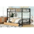 thumbnail image 2 of Newest Metal Full Size Convertible Bunk Bed with 2 Drawers, Black, 2 of 9