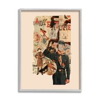 Stupell Industries Surreal Adventure Botanical Collage Graphic Art Gray Framed Art Print Wall Art, Design by Matheus Lopes Castro