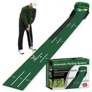 Golf Putting Mat 3-Hole Putter Training Aid • Portable Indoor Outdoor Practice Green • Golf Putting Trainer for Carpet and Grass • Golf Practice Equipment with Realistic Feel