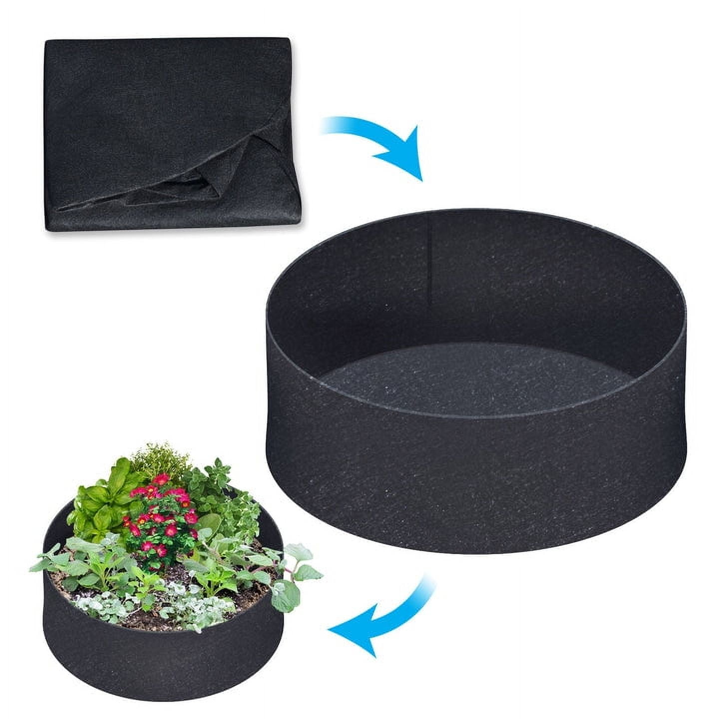 SUNRISEUMBRELLA Large Round Bag Fabric Raised Planting Bed Garden Grow Bag Pots for Herb Flower(Dia 50")