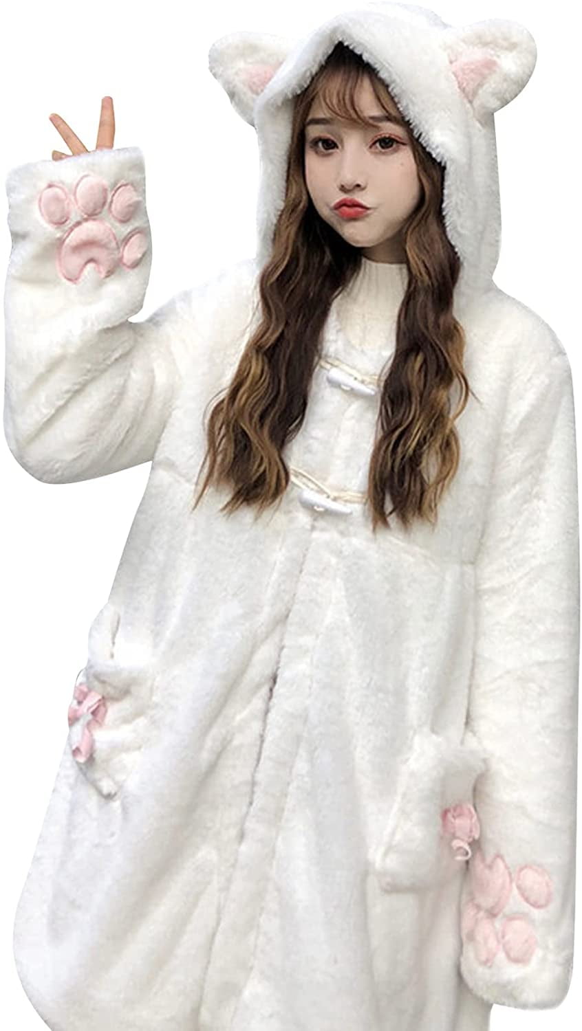 Girls Women Kawaii Bunny Ear Hoodie Top 