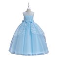 thumbnail image 2 of Esaierr Kids Girls Flower Princess Dress 5-12Y Princess Dress Wedding Bridesmaid Pageant Party Formal Long Dress Big Little Girls Princess Birthday Bowknot Puffy Tulle Sleeveless Dresses, 2 of 7