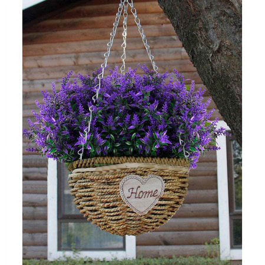 Sinhoon 16 Bundles Artificial Lavender Flowers for Outdoor Decoration, UV Resistant Fake Shrubs Garden Indoor Outdoor Decor (Purple)