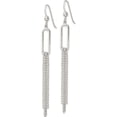 thumbnail image 2 of Sterling Silver Oval And Chain Dangle French Wire Earrings (67.6 X 5.6) Made In India qe16048, 2 of 5
