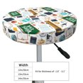thumbnail image 4 of Balery Back To School A Fundas de asiento para taburete de bar redondo de tela de terciopelo ajustables que protegen de arañazos y manchas para sillas de 14 a 17 pulgadas.-12 inch, 4 of 7