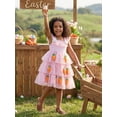 thumbnail image 3 of Loicainy Toddler Kids Girls Easter Tutu Dress 12 18 24 Months 2T 3T 4T 5T 6T Adorable Flying Sleeve Square Neck 3D Carrot Bunny Decorated Tulle Princess Dresses, 3 of 9