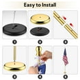 thumbnail image 4 of Yescom 8FT Sectional Indoor Flag Pole Kit Aluminum Gold Pole Ball Topper with 3x5Ft  US Flag & Base Stand 2 Pack, 4 of 11