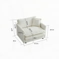 thumbnail image 5 of Modern 3-Piece Sofa Set (1+1+3 Seats) in White with Round Arms, Sturdy Solid Wood Frame, 5 of 10