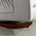 thumbnail image 5 of Rocking Chair Nursery Glider Chair with Rubber Wood Legs Side Pocket, Rocking Accent Armchair High Back for Bedroom, Gray, 5 of 6