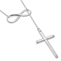 Sterling Silver Infinity Cross Religious Pendant Necklace