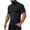 Black, variant on Mens Compression Shirt Short Sleeve Mock Neck Athletic T Shirt Slim Fit Workout Quick Dry Running Gym Base Layer Top Pink S