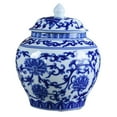 thumbnail image 1 of Jarrón de cerámica con forma de ciruela, tarro para guardar té con tapa, pieza central, hermoso adorno decorativo M, 1 of 9