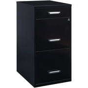 Scranton & Co 18"D Metal Filing Cabinet with 3 Drawers in Black