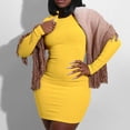 thumbnail image 3 of Birdeem Robe Mode Femme Slim Col Rond Manches Longues Couleur Unie, 3 of 9