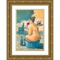 thumbnail image 1 of West, Ronald 23x32 Gold Ornate Wood Framed with Double Matting Museum Art Print Titled - Wine and Cake in a Tub, 1 of 4