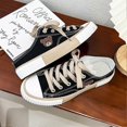 thumbnail image 4 of Chaussures en Toile Motif Ours Mignon Femmes Mode Décontractée Bas Lacets Espadrilles pour Magasinage Rendez-Vous, 4 of 5
