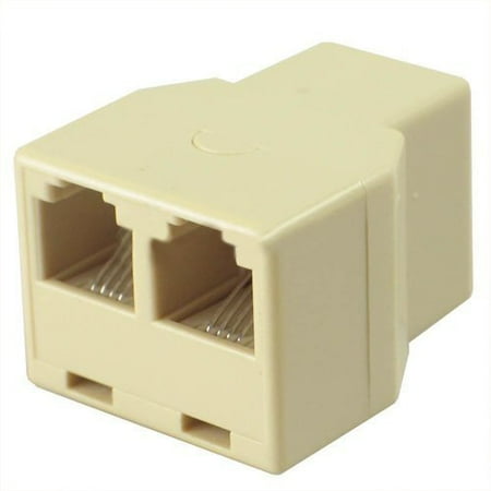 - Wideskall® 4 Conductor Modular Jack Telephone Coupler Splitter Adapter (Ivory)