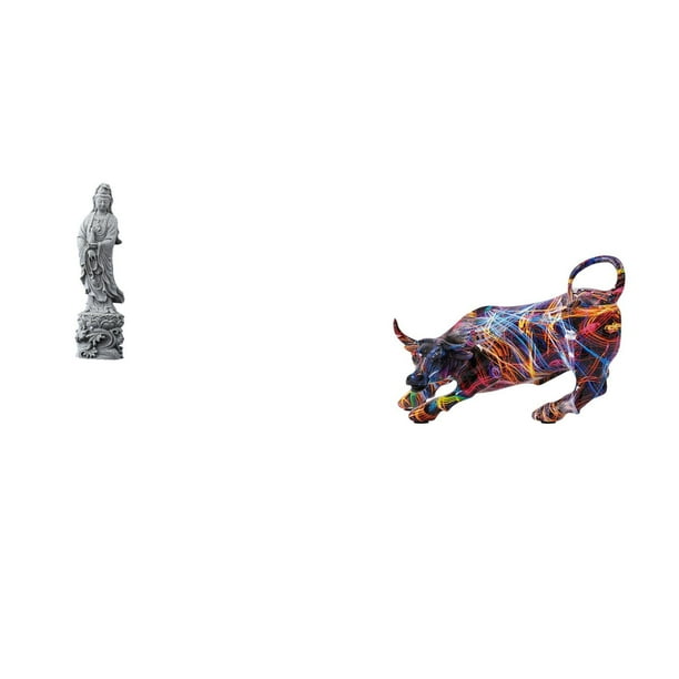 Estatua de Guan Yin,Estatua de Guan Yin para decoración del hogar.,Estatua de toro de resina,Pintura Resina Toro Estatua Escultura Inicio,Figuras de animales de toro para decoración de mesa