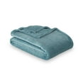 thumbnail image 4 of (3 pack) EcoThread™ Plush Heathered Soft Oversized Throw Blanket, Teal, 4 of 8