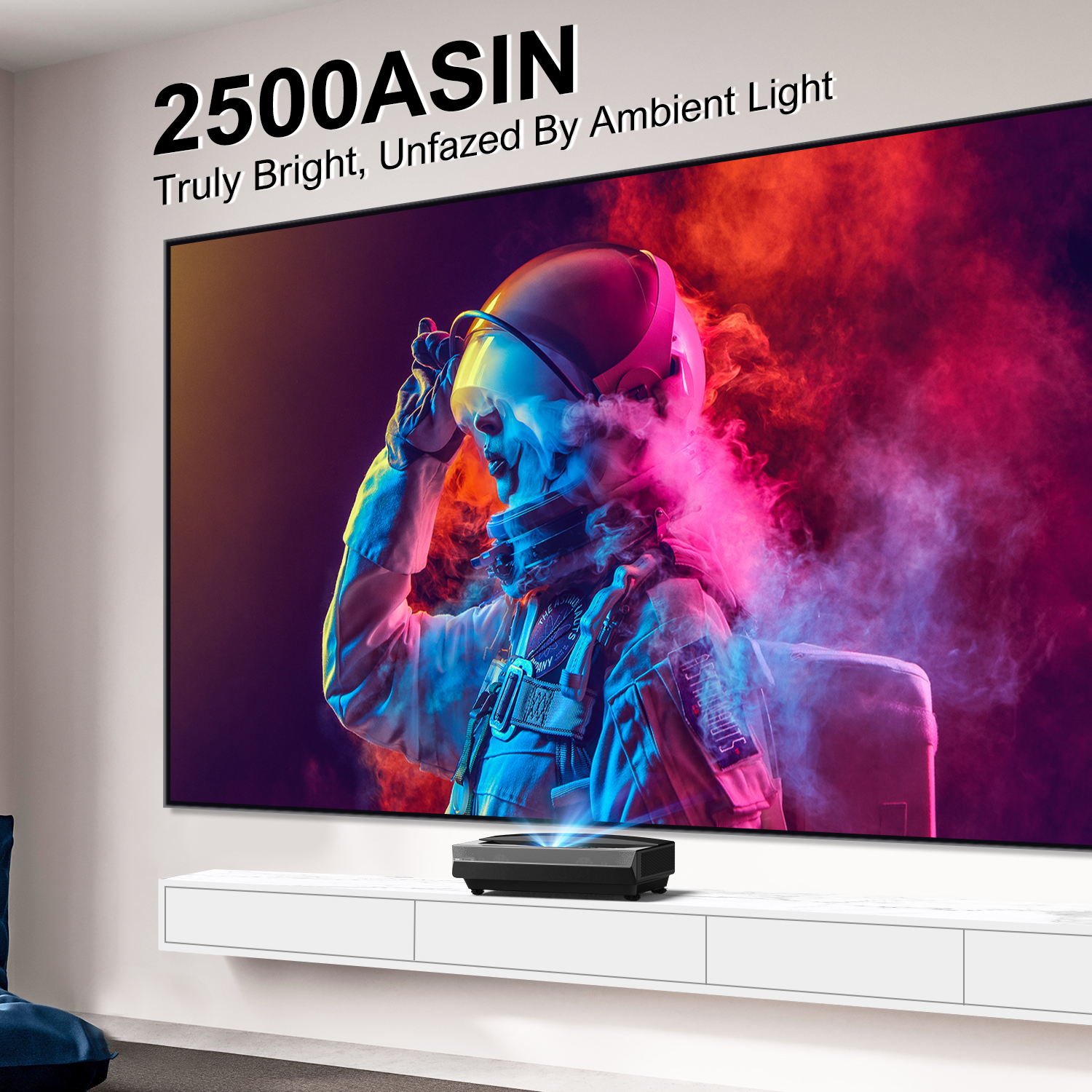Bomaker RGB Triple Color 4K Ultra Short Throw Laser Projector with 2500 ANSI Lumens, HDR 10, MEMC, Dolby & DTS for a Laser TV Home Theater Experience - image 5 of 9