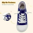 thumbnail image 4 of Toddler Sneakers for Girls Boys, Kids Canvas Fashion Shoes Elastic Straps Laces Slip On Lightweight Comfortable High Top Classic Casual Walking Shoes, 4 of 7