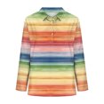 thumbnail image 4 of Uootdi Women's Tops Boho Graphic Long Sleeve Shirts Casual V Neck Lapel Button Vintage Gift Floral Printed Henley Blouses Fashio n, 4 of 5