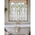 thumbnail image 4 of Watercolor Floral 2 Panel Kitchen Curtains for Windows, Spring Flowers Leaves Botanical Wood Grain Bathroom Privacy Curtain, Home Décor Window Treatment for Bedroom/Living Room 55"x45", 4 of 6