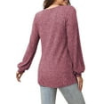 thumbnail image 4 of Fantaslook Henley Long Sleeve Shirts for Women Casual Tunic Tops Fall Dressy Blouses Lightweight Pullover, 4 of 7