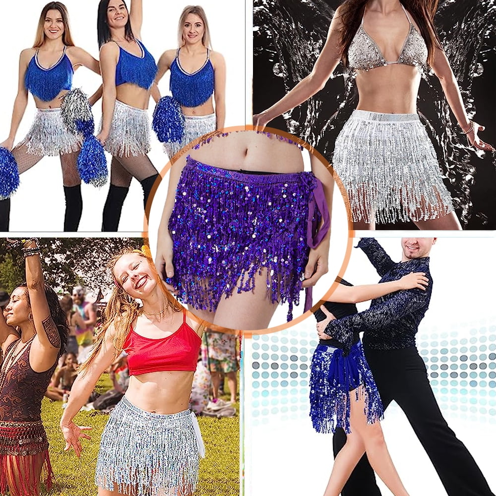 Women's Belly Dance Hip Scarf Performance Outfits Skirt Festival
